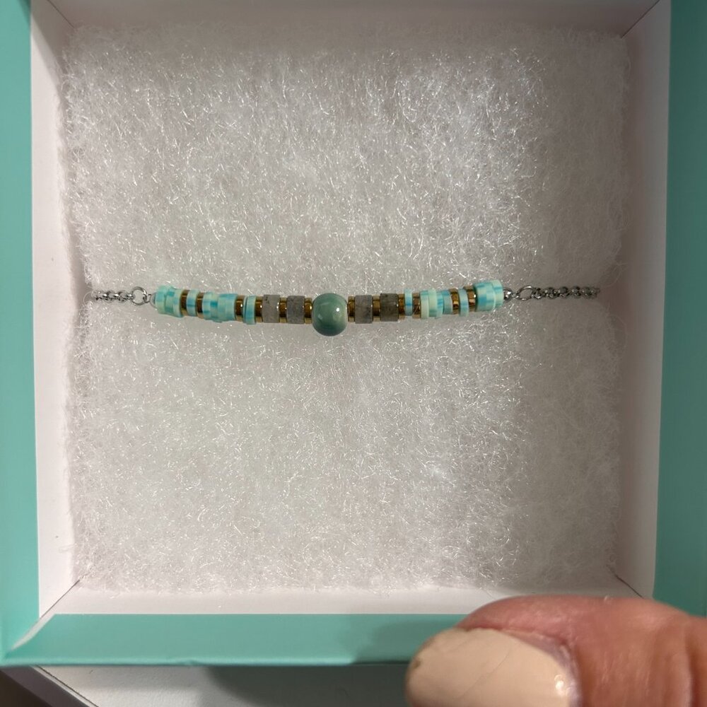 jBloom Bracelet with Silver chain and dainty beads NIB